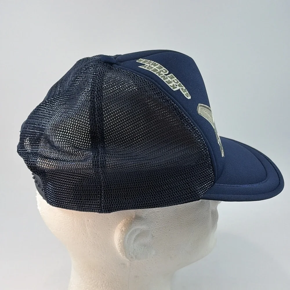 Vintage Kennedy Space Center Hat Cap Snap Back Mesh Trucker Shuttle Felt Patch